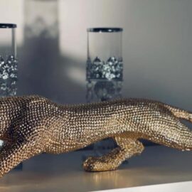 Diamond Leopard Sculpture