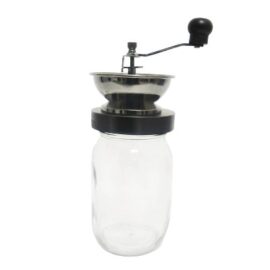 Lehman's Manual Coffee Grinder with Mason Jar Grounds Storage, Comfortable Grip Quiet Smooth Non-Electric Hand Crank, Standard Grind
