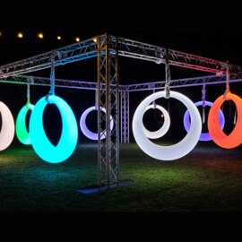 Outdoor Garden Patio Furniture Decoration 16 Colors Change Rechargeable Luminous Led Seesaw Led Illuminated Outdoor Swing Chair