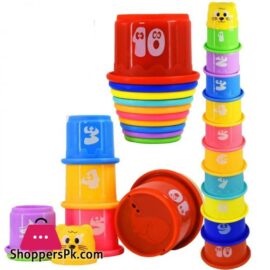 Toys Stacking Cups 1 till 10 model number 617 for kids Education Learning and Fun Rainbow Cups Stacking Tower Mini Bear Toy Gifts in Pakistan