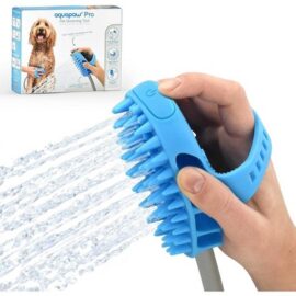 AquaPaw Dog Bath Brush Pro - Sprayer and Scrubber Tool in One - Indoor/Outdoor Dog Bathing Supplies - Pet Grooming