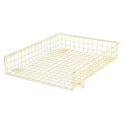 Grid Wire Letter Tray Gold - Threshold™: Steel Desk Organizer for Office Supplies & Organization
