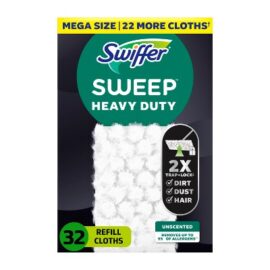 Swiffer Sweeper Heavy Duty Multi-Surface Dry Cloth Refills for Floor Sweeping and Cleaning - Unscented - 32ct