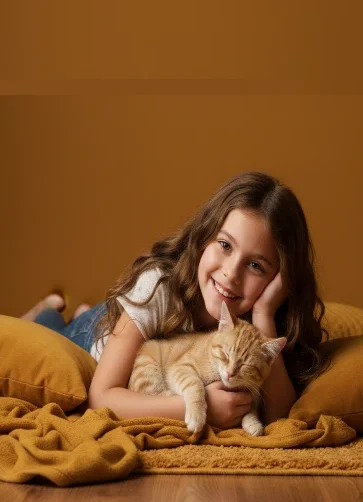 Little Girl with a cat